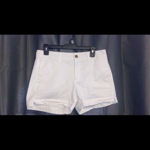 low waisted white shorts